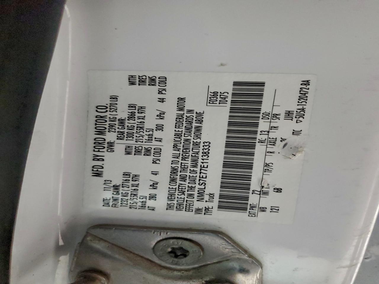 2014 Ford Transit Connect Xl VIN: NM0LS7E77E1138333 Lot: 94505455