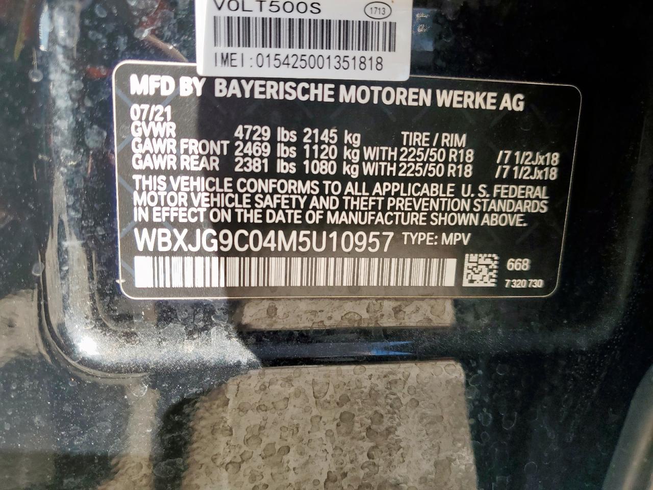 2021 BMW X1 xDrive28I VIN: WBXJG9C04M5U10957 Lot: 91696475