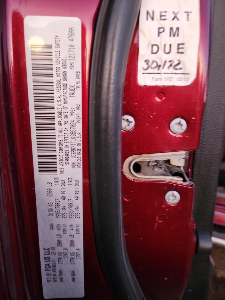 2019 Ram 1500 Classic Slt VIN: 1C6RR7TT1KS597024 Lot: 90678305