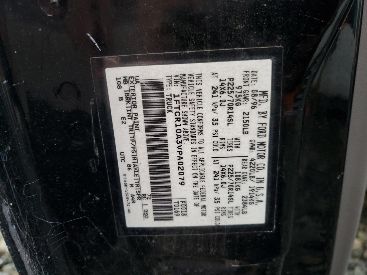 1997 Ford Ranger VIN: 1FTCR10A3VPA02079 Lot: 93939475