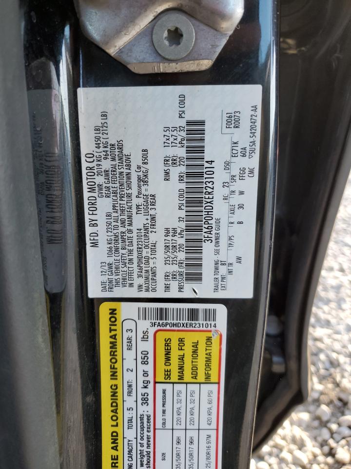 2014 Ford Fusion Se VIN: 3FA6P0HDXER231014 Lot: 92789585