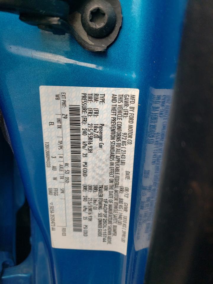 2013 Ford Focus Se VIN: 1FADP3F25DL115744 Lot: 92740995