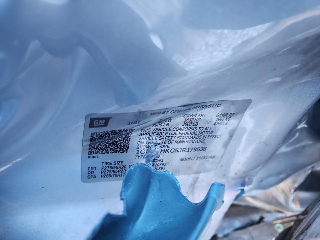 2018 Chevrolet Suburban K1500 Lt VIN: 1GNSKHKC5JR179536 Lot: 81969645