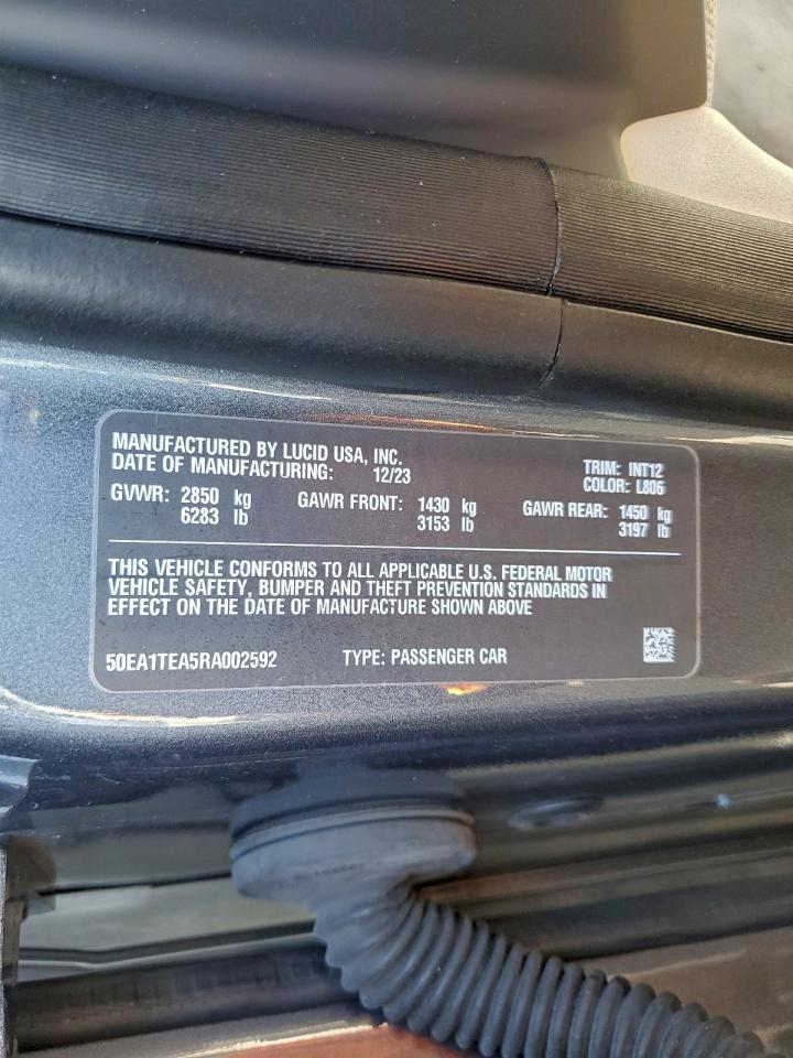 2024 Lucid Motors Air Touring VIN: 50EA1TEA5RA002592 Lot: 93653105