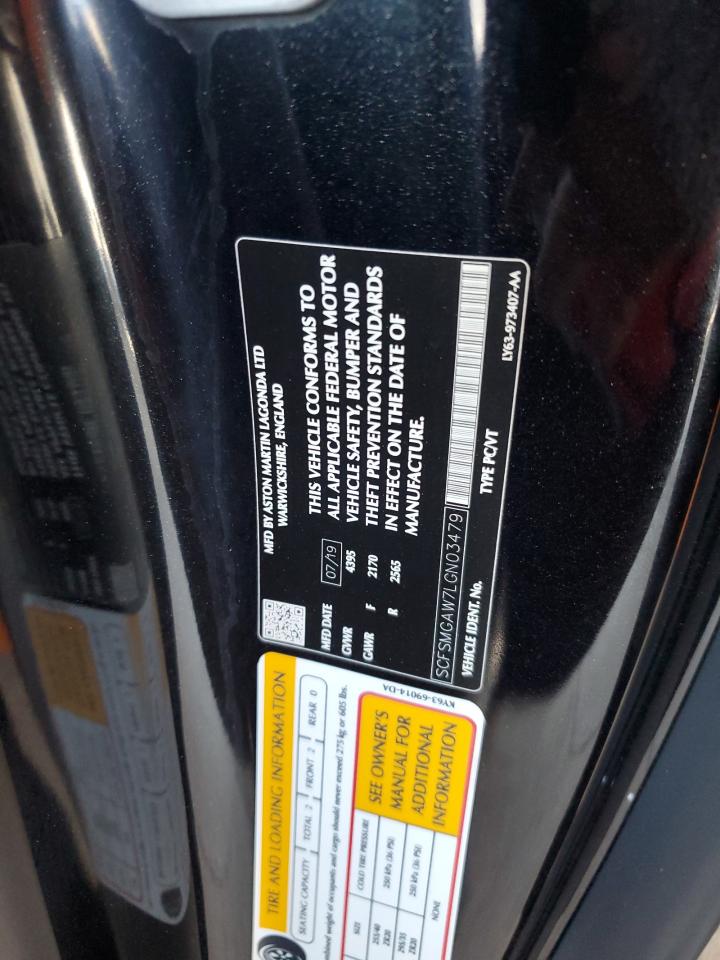 2020 Aston Martin Vantage VIN: SCFSMGAW7LGN03479 Lot: 91264545