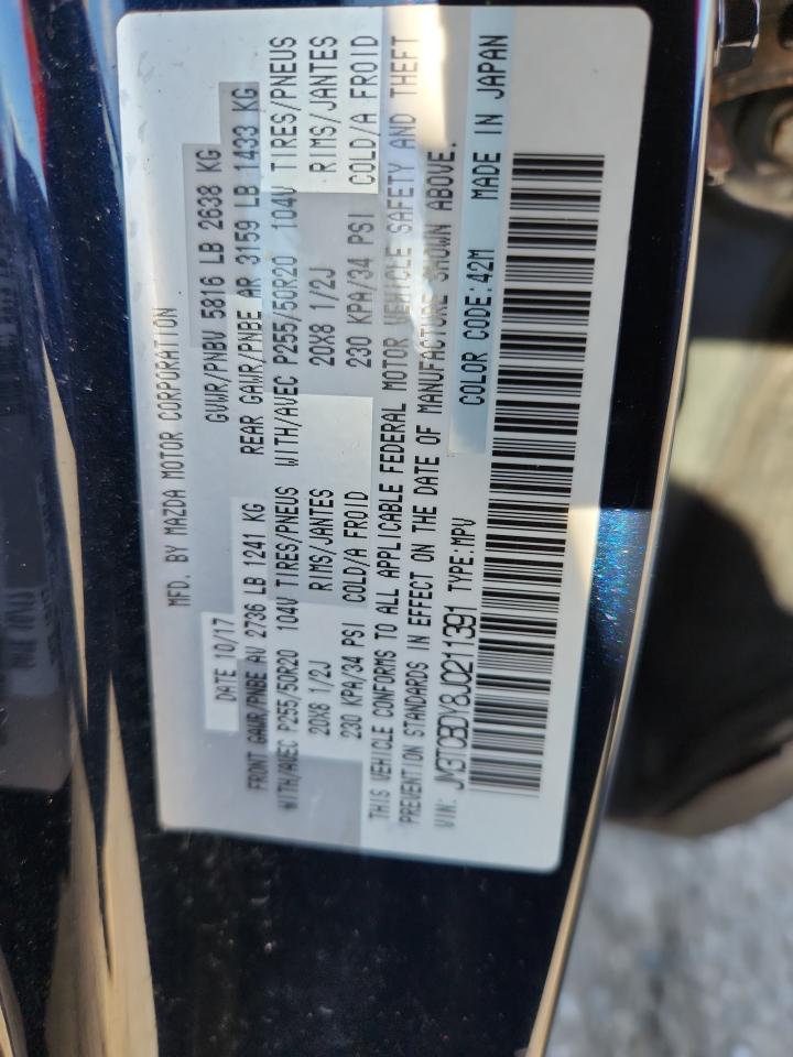 2018 Mazda Cx-9 Grand Touring VIN: JM3TCBDY8J0211391 Lot: 91597155