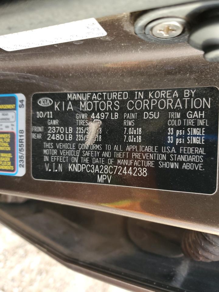 2012 Kia Sportage Ex VIN: KNDPC3A28C7244238 Lot: 93956275