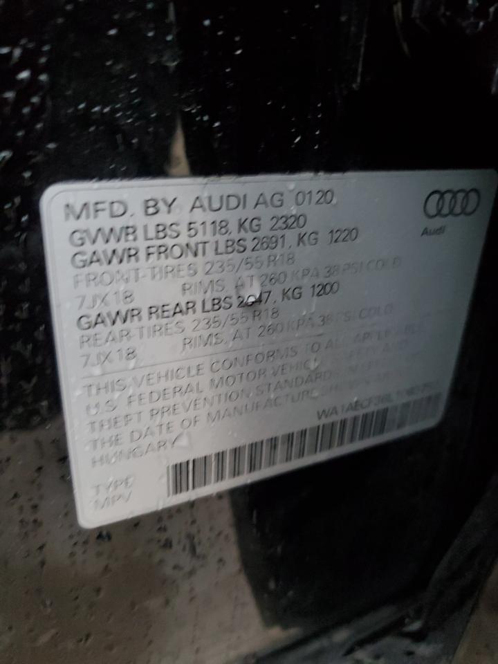 2020 Audi Q3 Premium VIN: WA1AECF36L1063752 Lot: 93409545