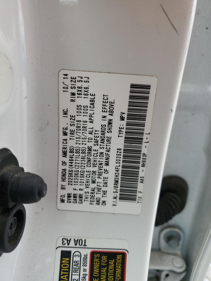 2015 Honda Cr-V Lx VIN: 5J6RM3H34FL003528 Lot: 91102755