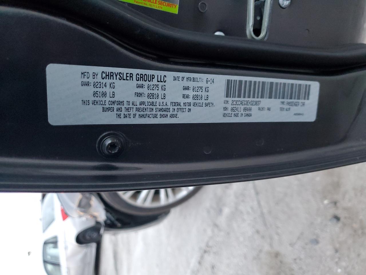 2014 Chrysler 300C VIN: 2C3CCAEG3EH323837 Lot: 91772495