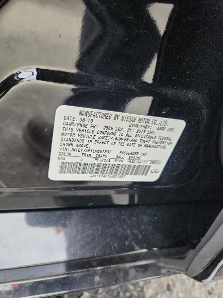 2020 Infiniti Q50 Pure VIN: JN1EV7AP1LM201837 Lot: 93777855