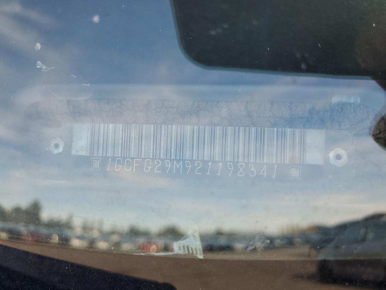 2002 Chevrolet Express Delivery Van VIN: 1GCFG29M921198341 Lot: 91916055