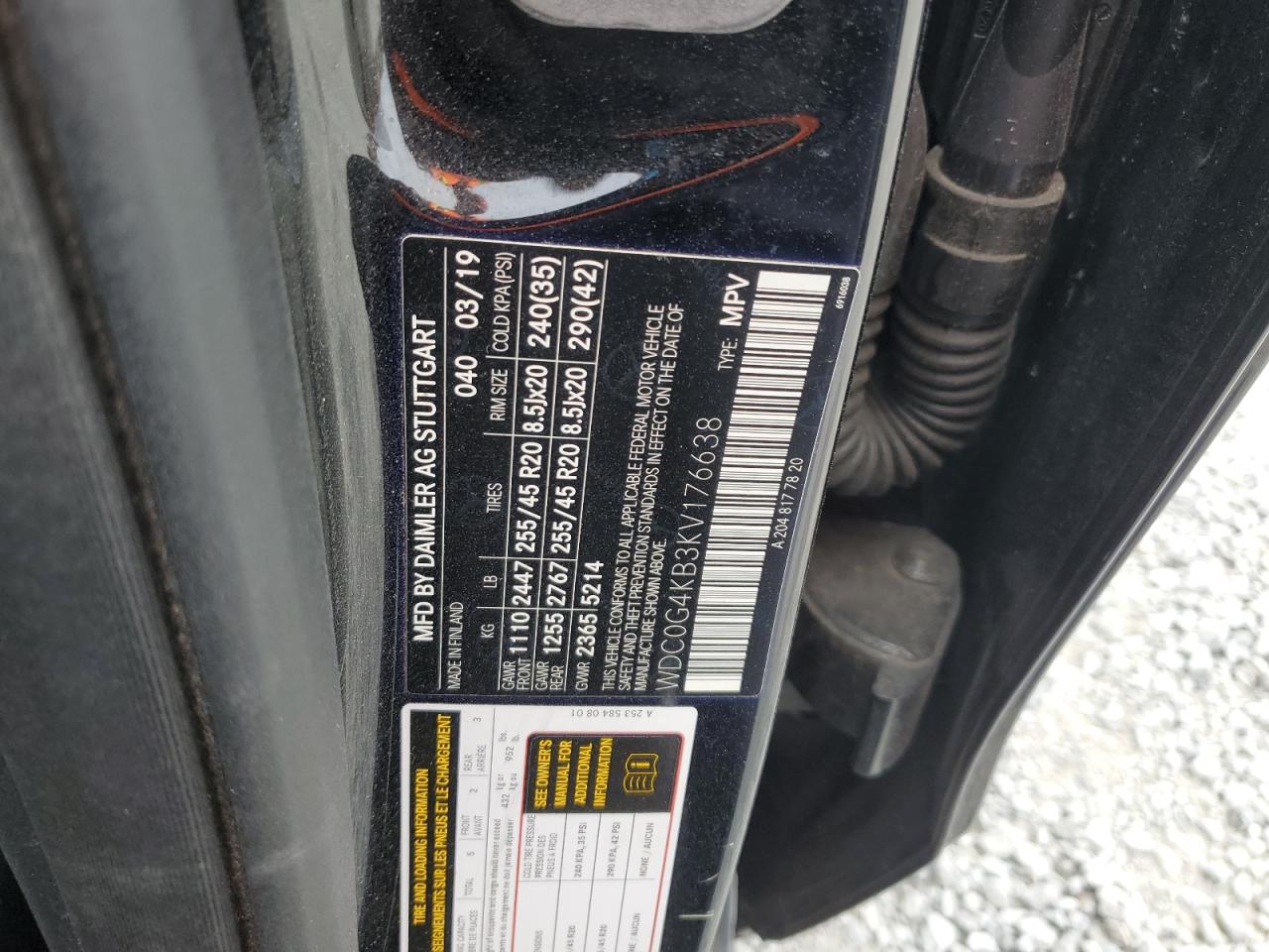 2019 Mercedes-Benz Glc 300 4Matic VIN: WDC0G4KB3KV176638 Lot: 91665865