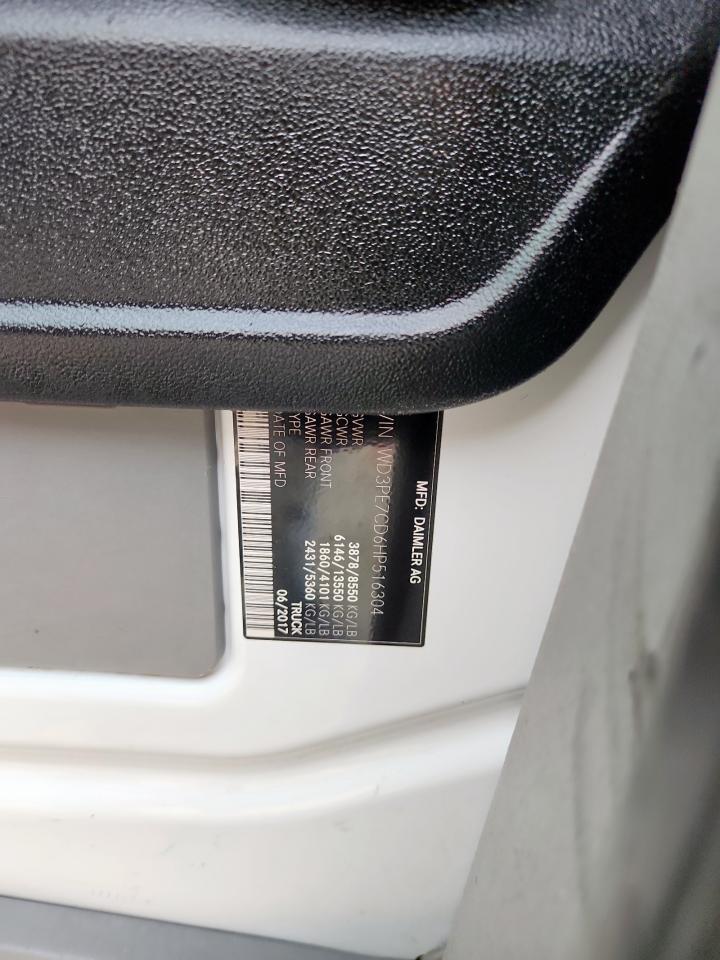 2017 Mercedes-Benz Sprinter 2500 VIN: WD3PE7CD6HP516304 Lot: 93508745