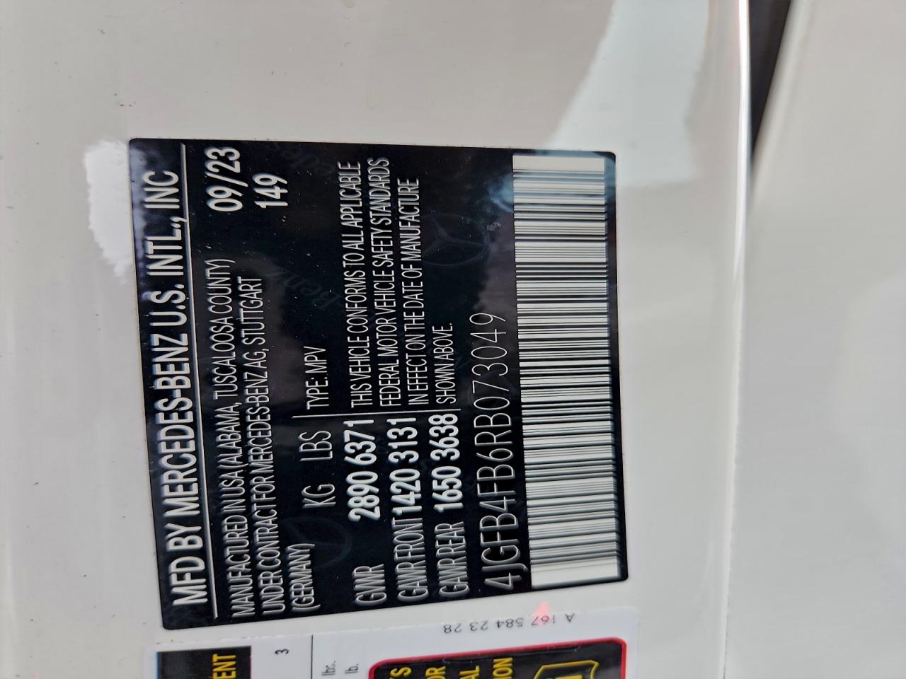 2024 Mercedes-Benz Gle 350 4Matic VIN: 4JGFB4FB6RB073049 Lot: 93307575