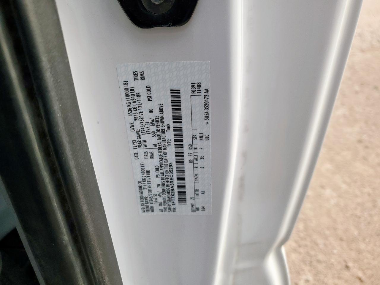 2024 Ford F250 Super Duty VIN: 1FT7X2BA3REC35293 Lot: 92931845