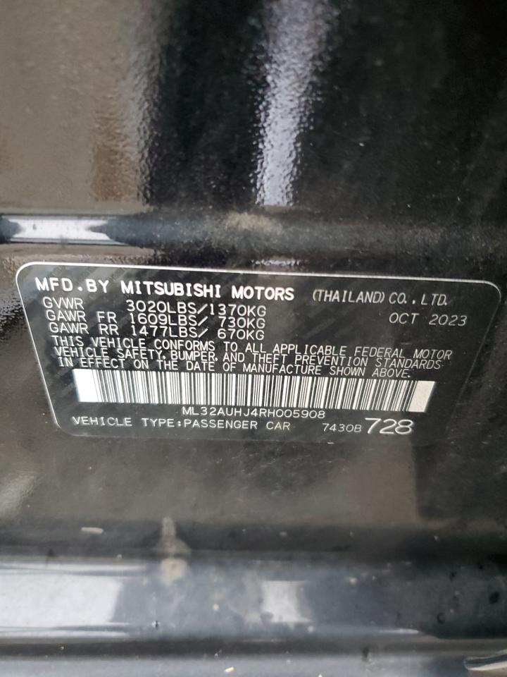 2024 Mitsubishi Mirage Es VIN: ML32AUHJ4RH005908 Lot: 92923115