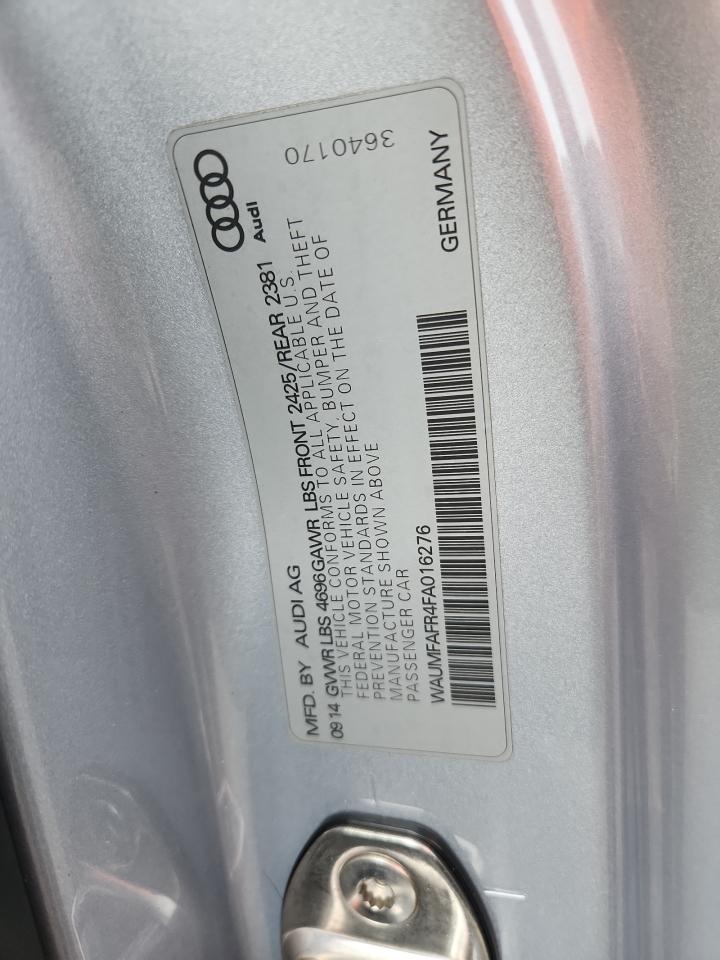2015 Audi A5 Premium Plus VIN: WAUMFAFR4FA016276 Lot: 89634255