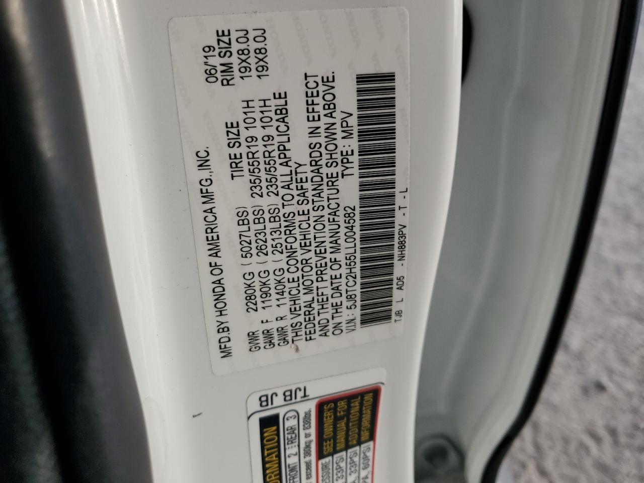 2020 Acura Rdx Technology VIN: 5J8TC2H55LL004582 Lot: 92689605