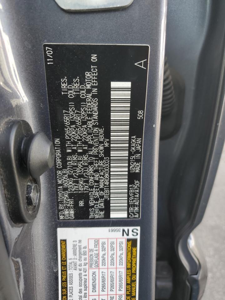 2008 Toyota 4Runner Sr5 VIN: JTEBT14R08K003023 Lot: 92066125