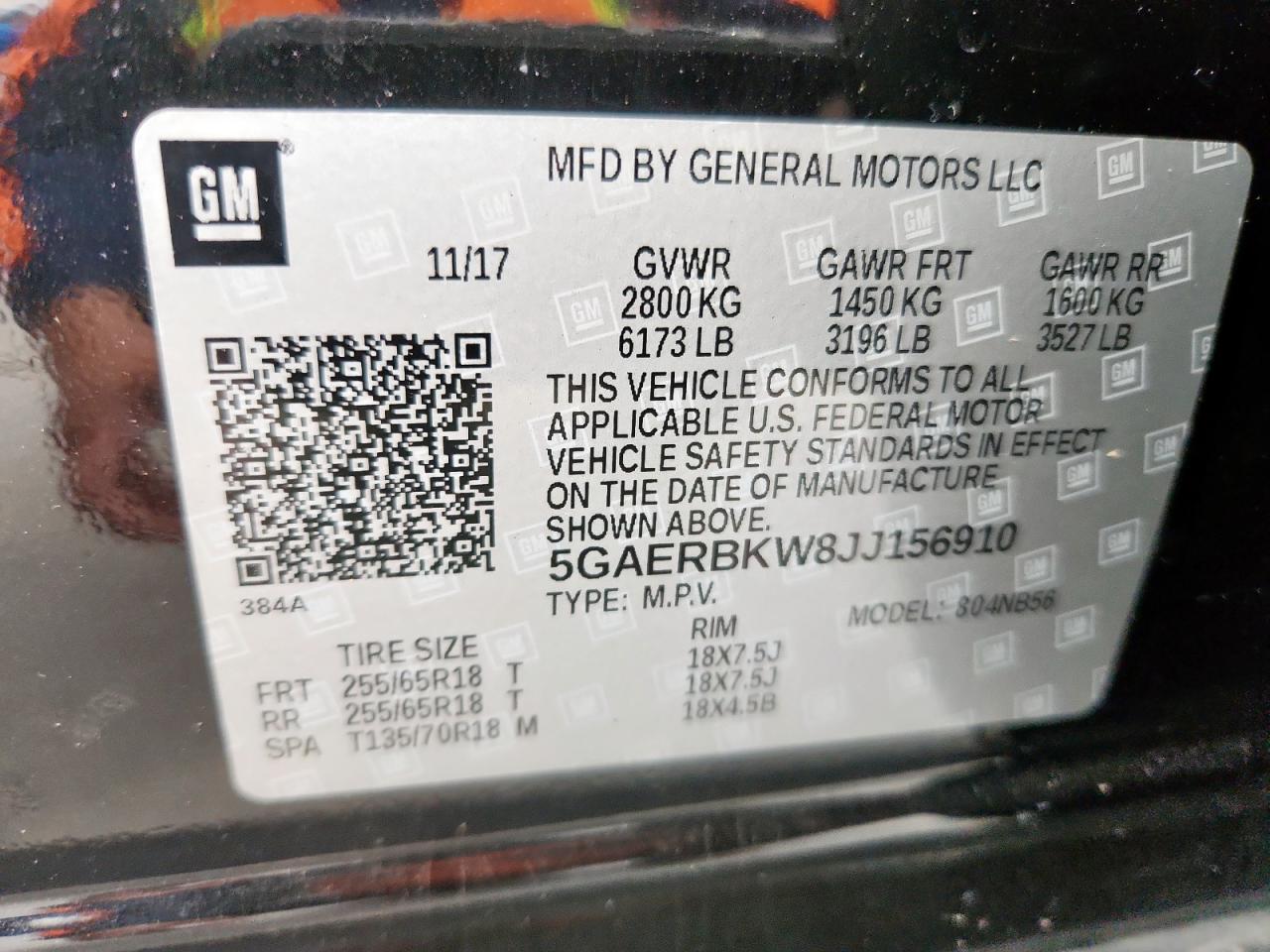 2018 Buick Enclave Essence VIN: 5GAERBKW8JJ156910 Lot: 90929515