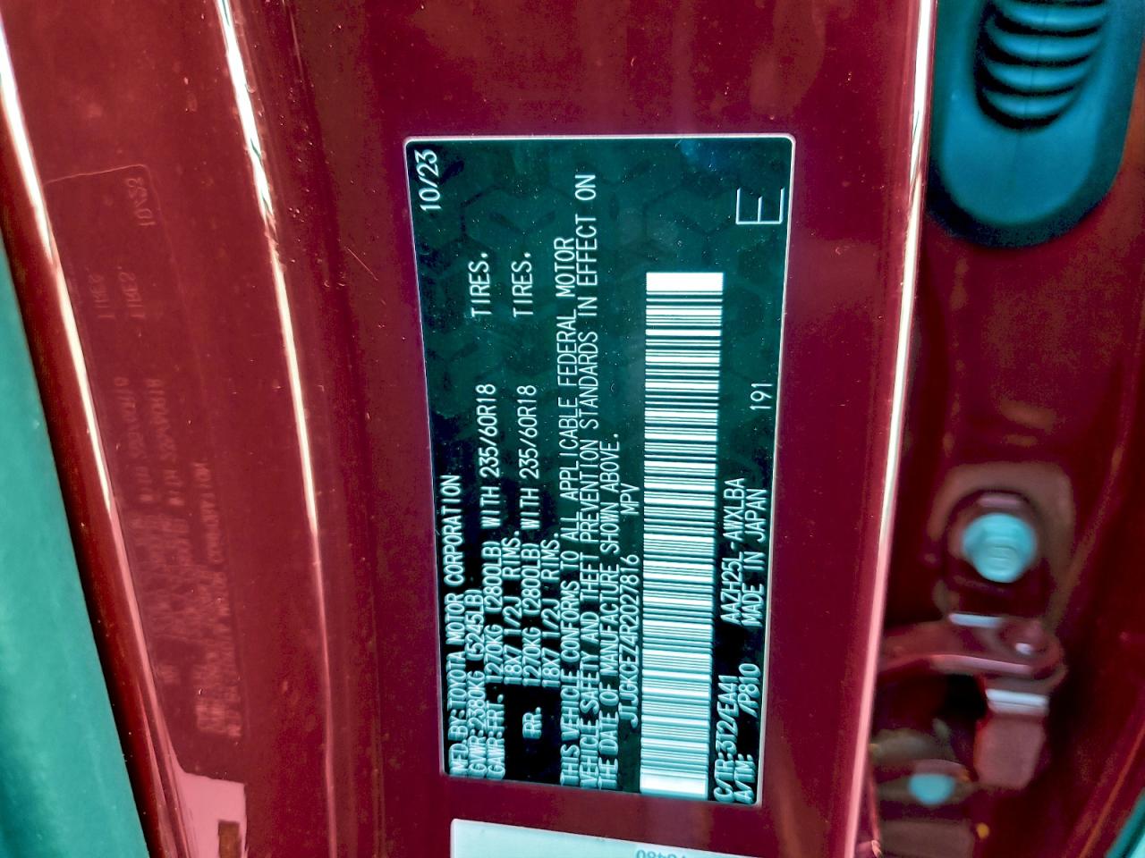 2024 Lexus Nx 350H Base VIN: JTJGKCEZ4R2027816 Lot: 93308055