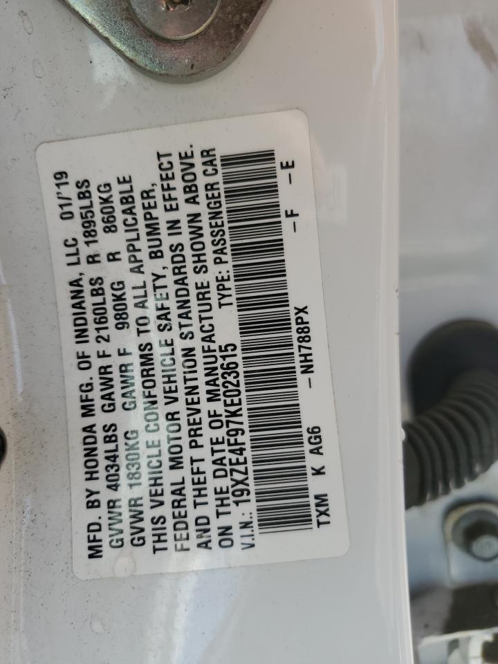 2019 Honda Insight Touring VIN: 19XZE4F97KE023615 Lot: 90822265