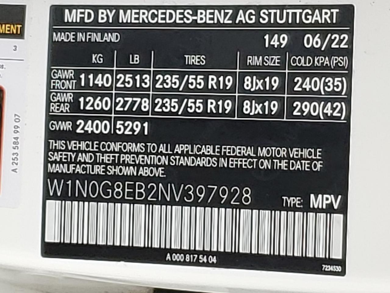 2022 Mercedes-Benz Glc 300 4Matic VIN: W1N0G8EB2NV397928 Lot: 92893465