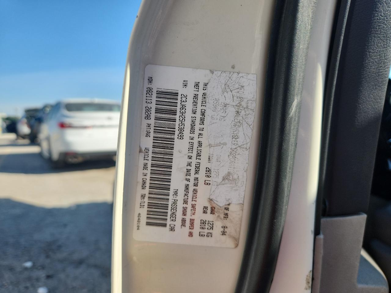 2005 Chrysler 300C VIN: 2C3JA63H25H538499 Lot: 91056255