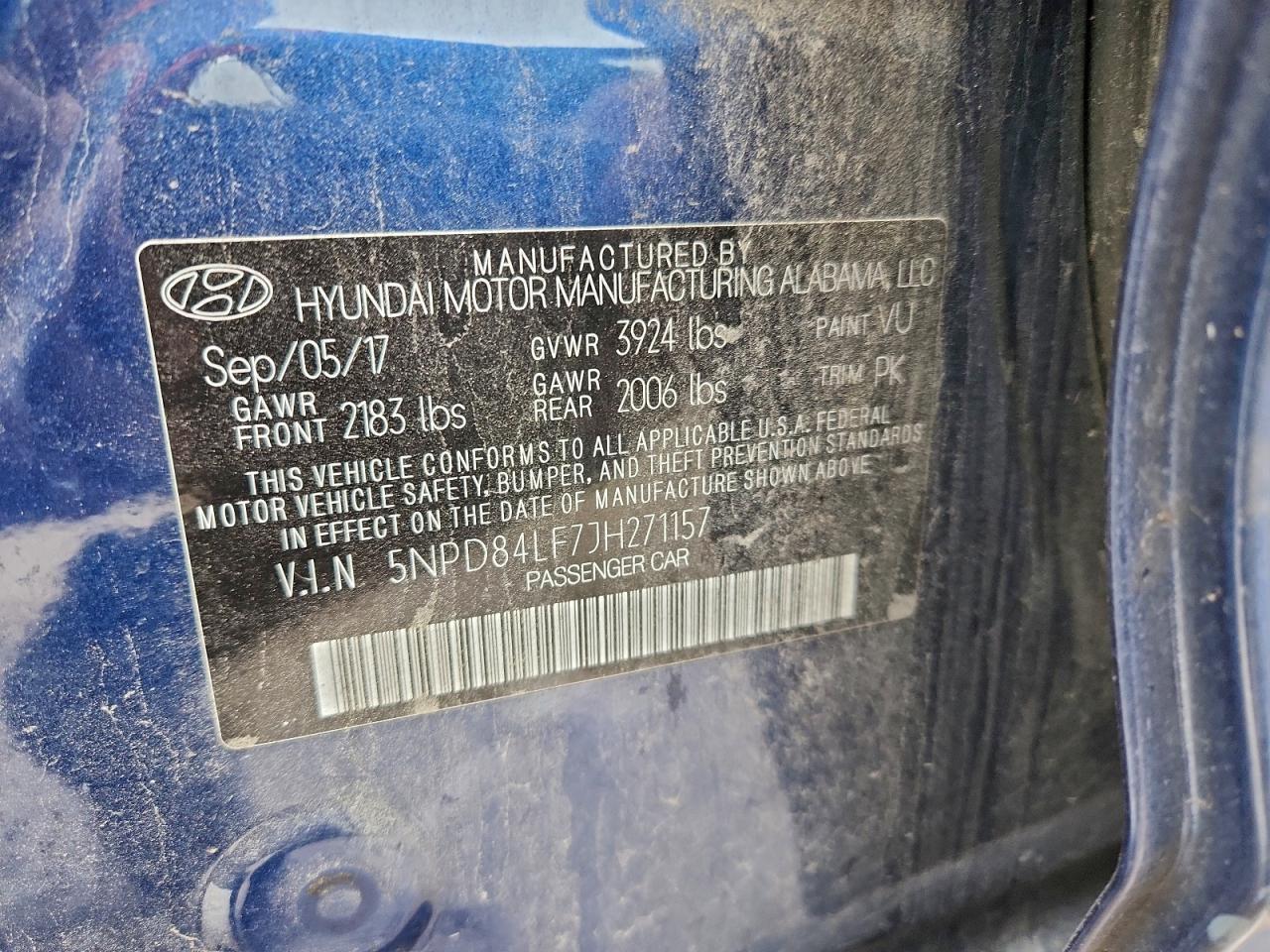 2018 Hyundai Elantra Sel VIN: 5NPD84LF7JH271157 Lot: 93749445