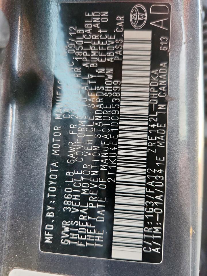 2013 Toyota Corolla Matrix VIN: 2T1KU4EE1DC953899 Lot: 93000335