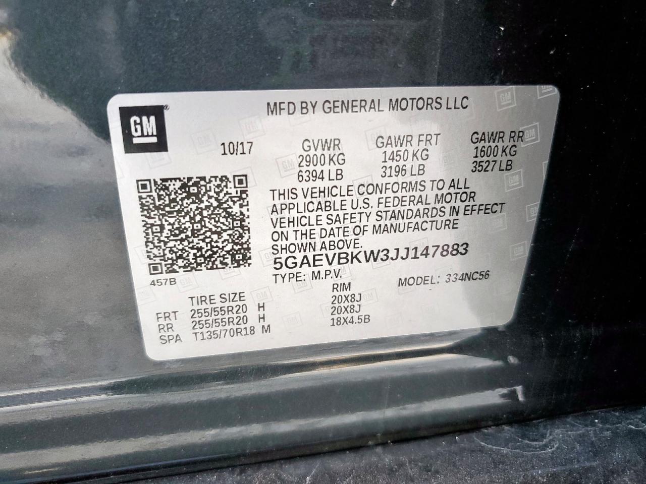 2018 Buick Enclave Premium VIN: 5GAEVBKW3JJ147883 Lot: 92957695