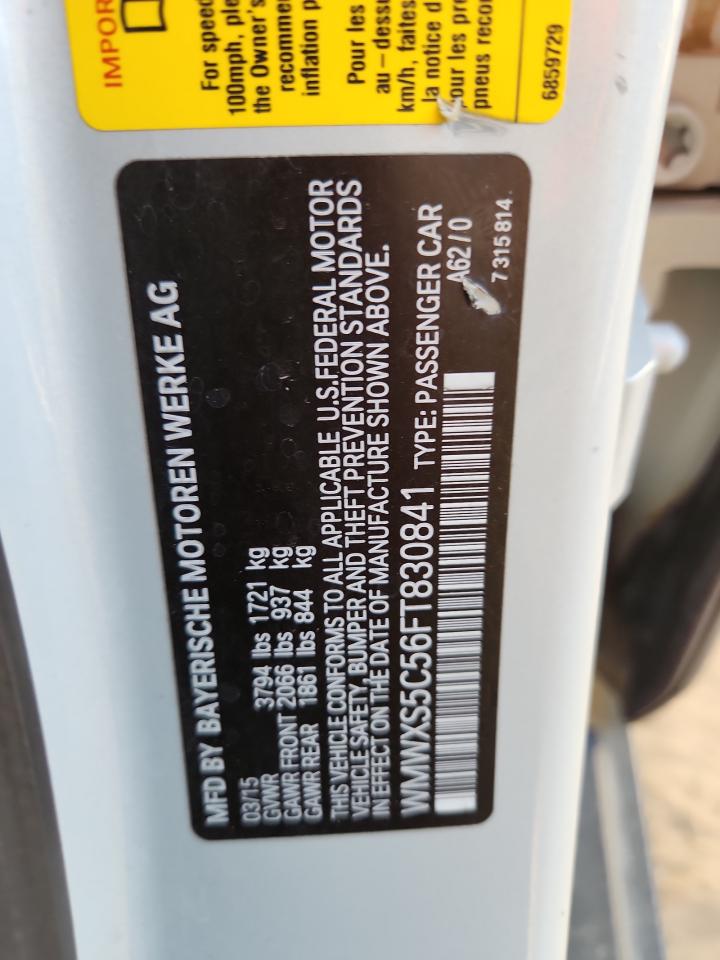 2015 Mini Cooper VIN: WMWXS5C56FT830841 Lot: 93244825