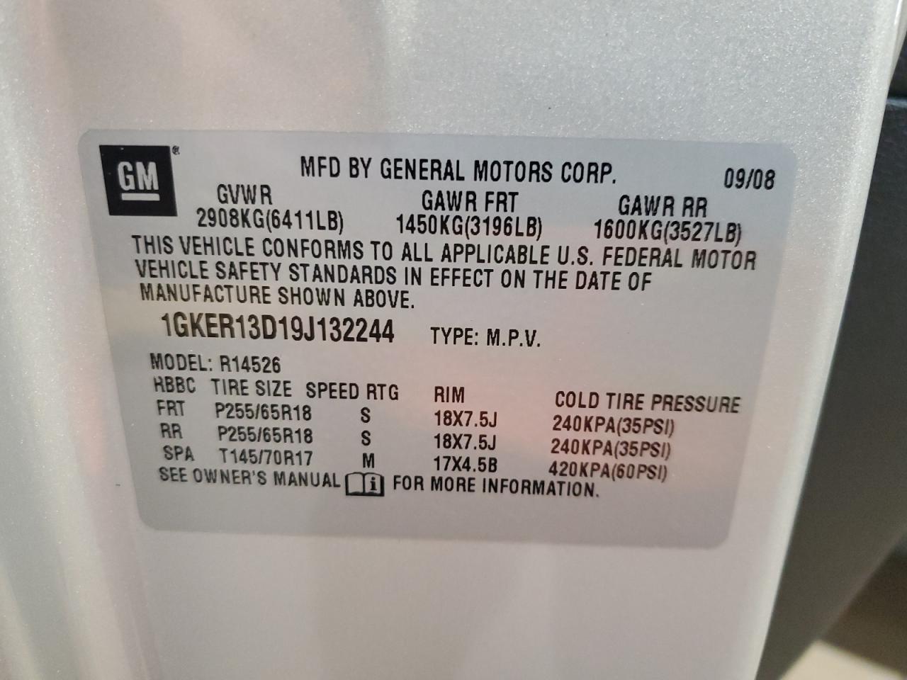 2009 GMC Acadia Sle VIN: 1GKER13D19J132244 Lot: 91894485