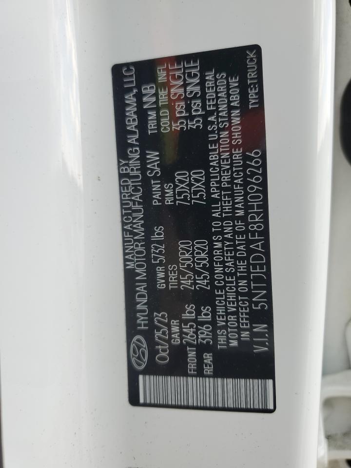 2024 Hyundai Santa Cruz Limited VIN: 5NTJEDAF8RH096266 Lot: 92857105