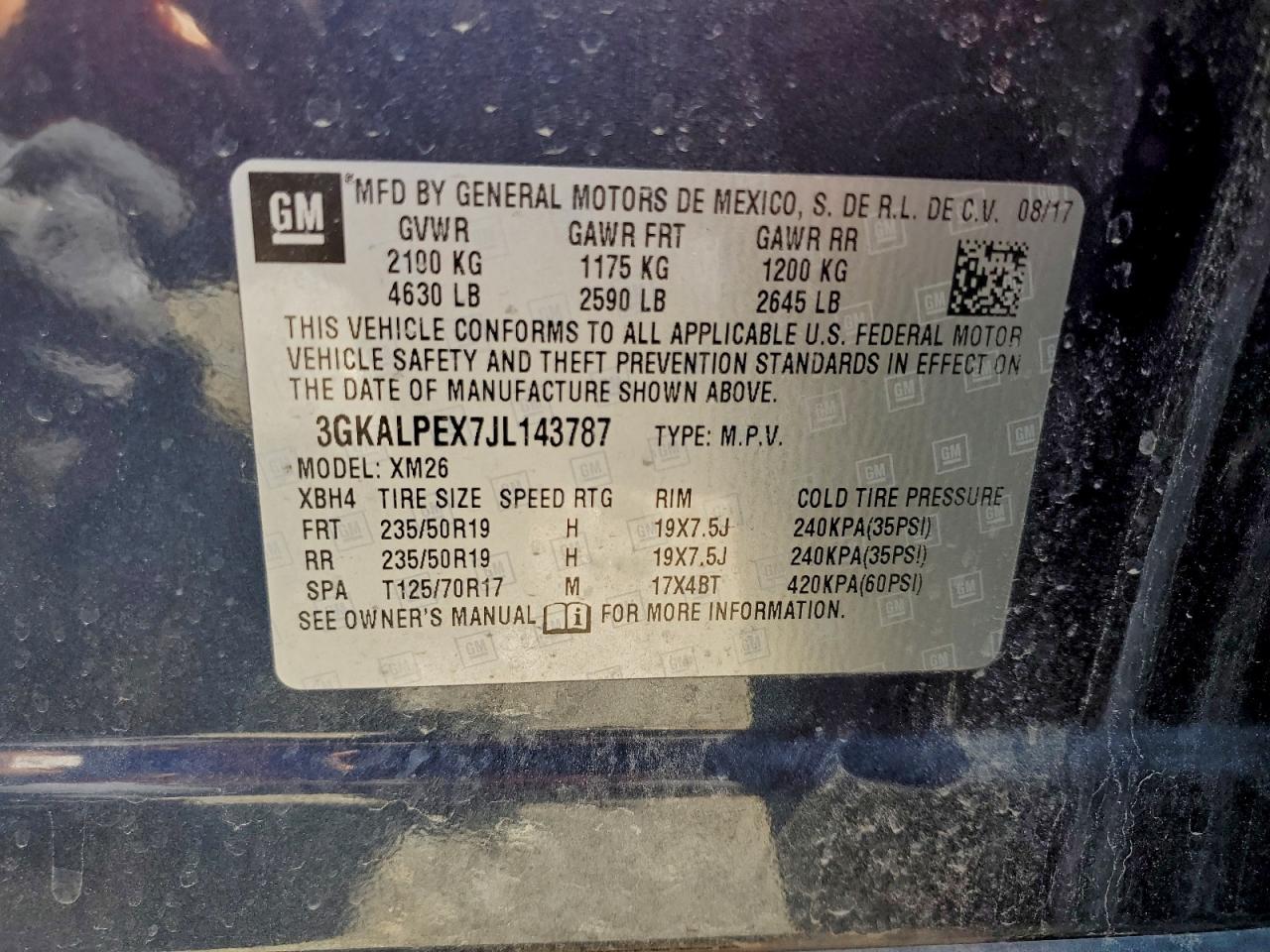 2018 GMC Terrain Slt VIN: 3GKALPEX7JL143787 Lot: 93970015