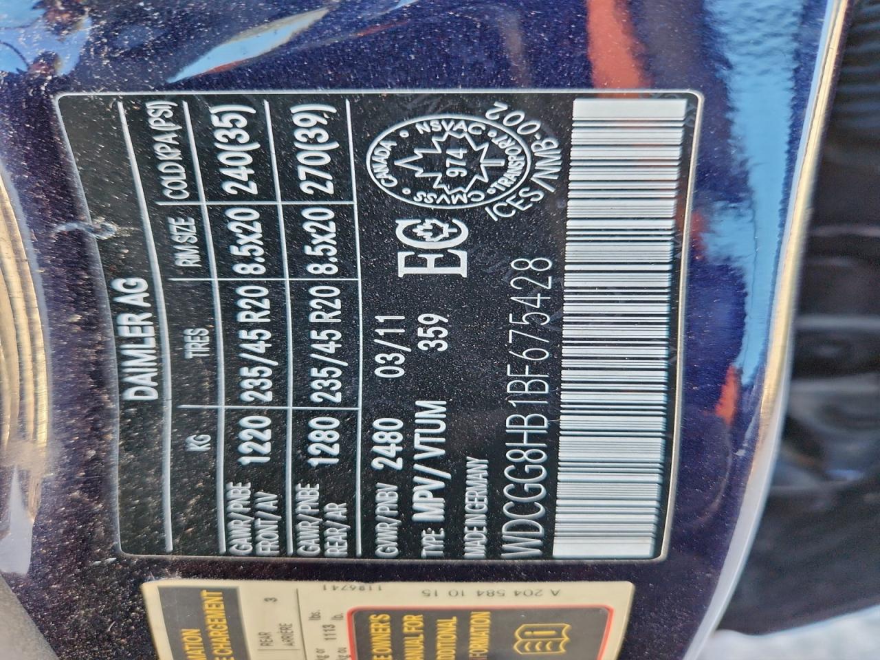 2011 Mercedes-Benz Glk 350 4Matic VIN: WDCGG8HB1BF675428 Lot: 94692215