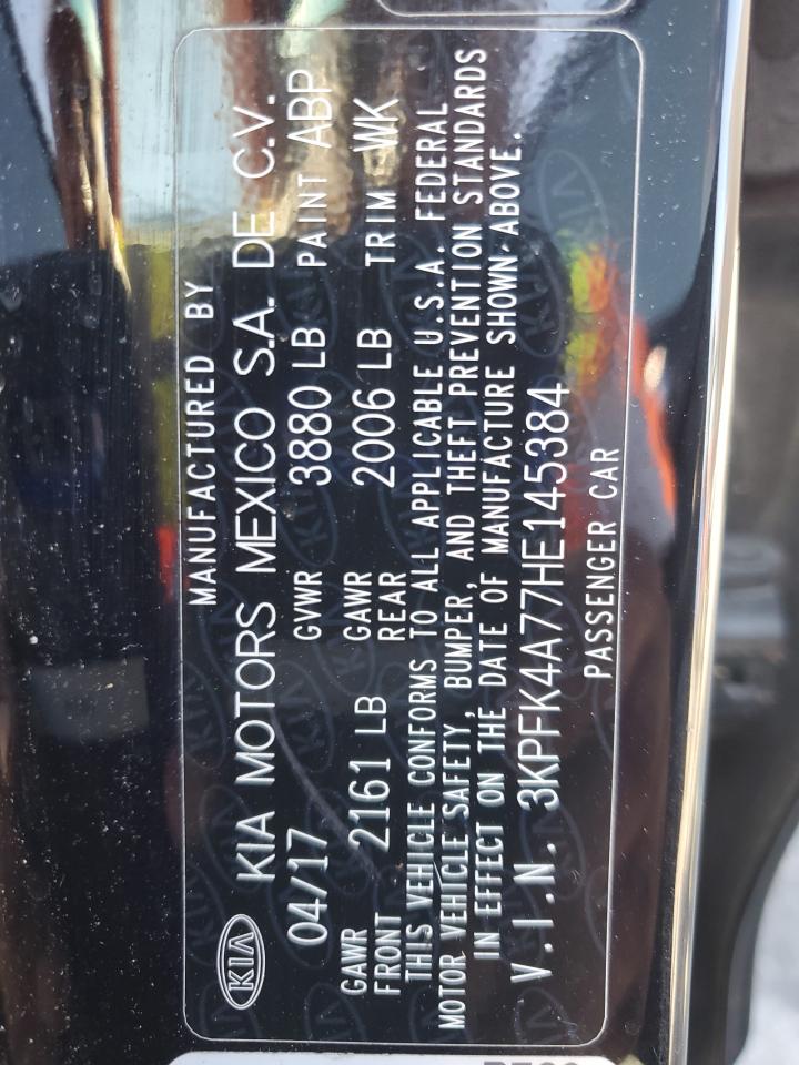 2017 Kia Forte Lx VIN: 3KPFK4A77HE145384 Lot: 91344805
