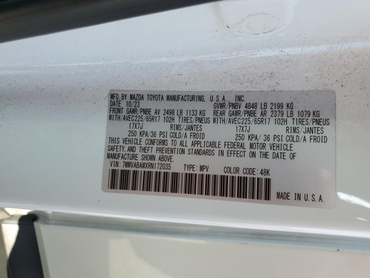 2024 Mazda Cx-50 Select VIN: 7MMVABAMXRN172035 Lot: 91350135