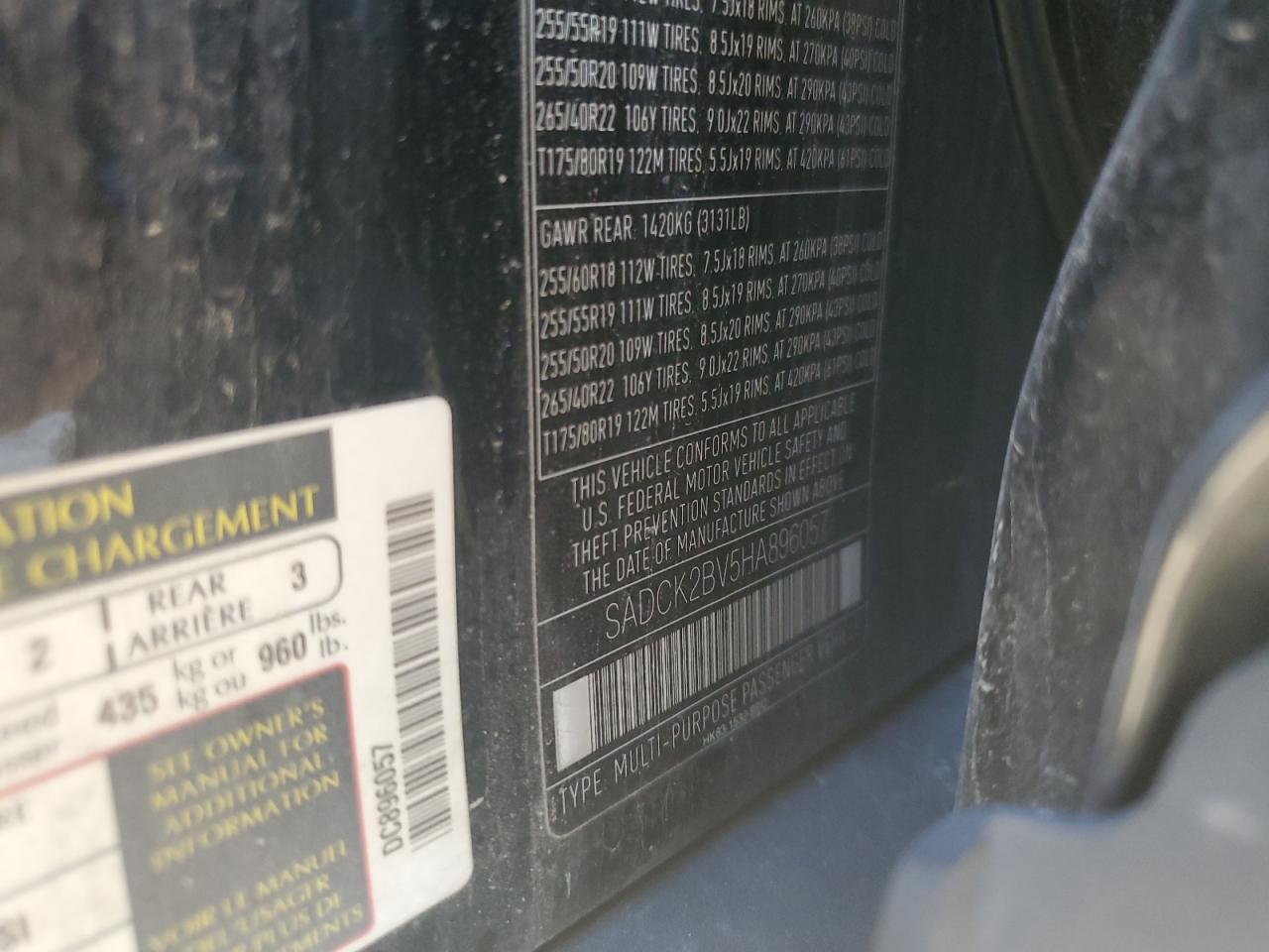 2017 Jaguar F-Pace Prestige VIN: SADCK2BV5HA896057 Lot: 90608925