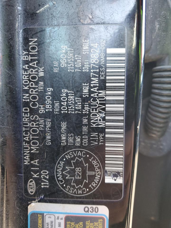 2021 Kia Seltos S VIN: KNDEUCAA1M7178824 Lot: 90887295