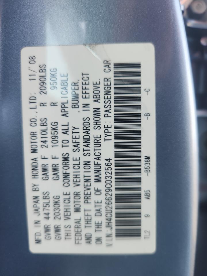 2009 Acura Tsx VIN: JH4CU26629C032564 Lot: 91225765