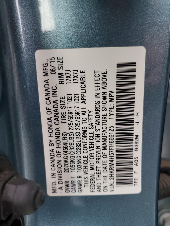 2015 Honda Cr-V Ex VIN: 2HKRM4H57FH666125 Lot: 92517495