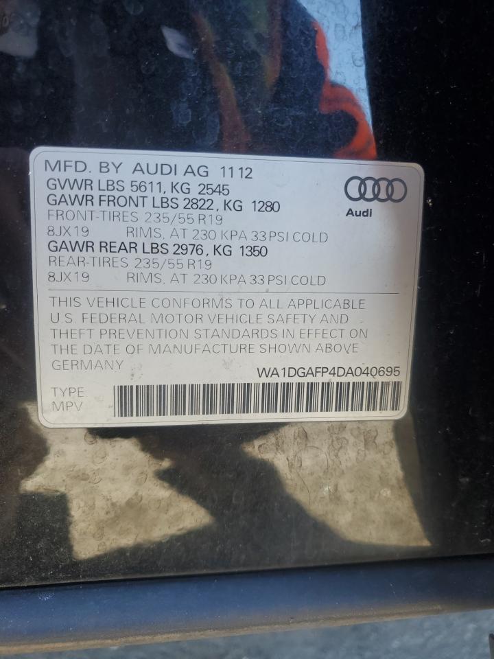 2013 Audi Q5 Premium Plus VIN: WA1DGAFP4DA040695 Lot: 92534525