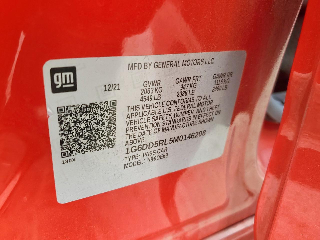 2021 Cadillac Ct4-V VIN: 1G6DD5RL5M0146208 Lot: 92941405