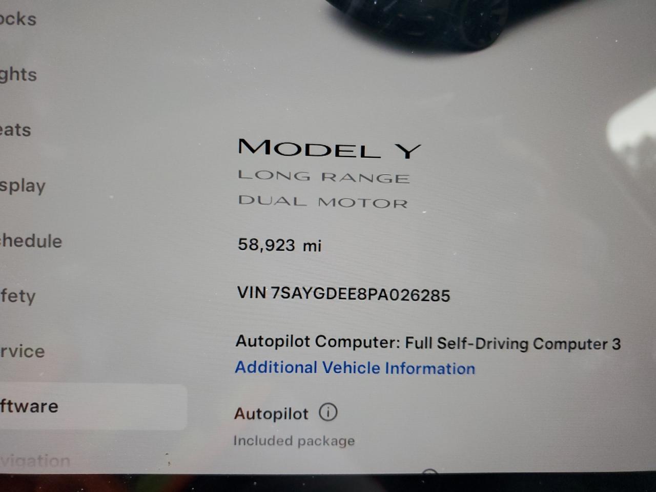 2023 Tesla Model Y VIN: 7SAYGDEE8PA026285 Lot: 91407395