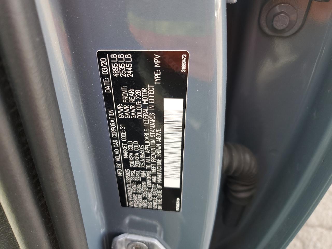 2020 Volvo Xc40 T5 Momentum VIN: YV4162UK5L2325825 Lot: 91810395