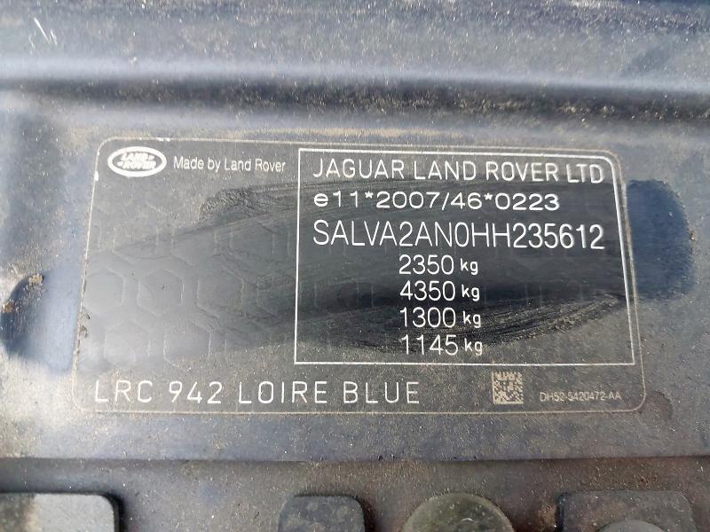 2017 LAND ROVER RANGE ROVER EVOQUE 2.0 TD4 HSE DYNAMIC LUX 5DR AUTO