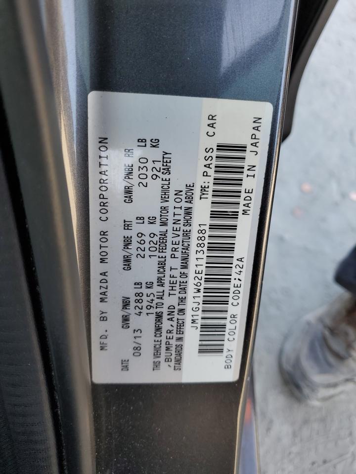 2014 Mazda 6 Grand Touring VIN: JM1GJ1W62E1138881 Lot: 91827205