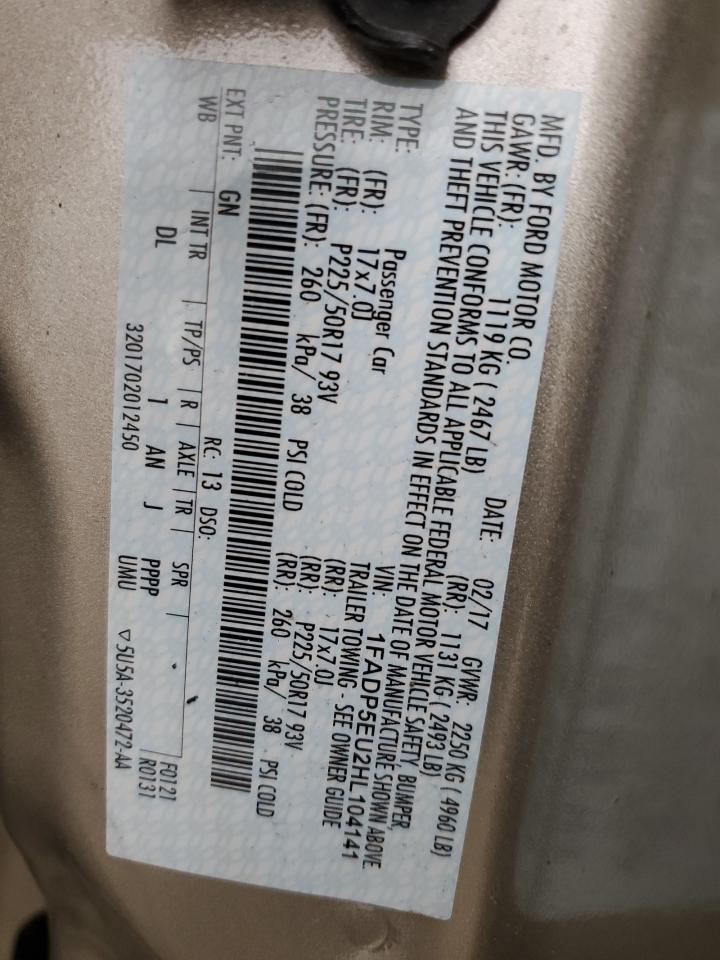 2017 Ford C-Max Se VIN: 1FADP5EU2HL104141 Lot: 93056655